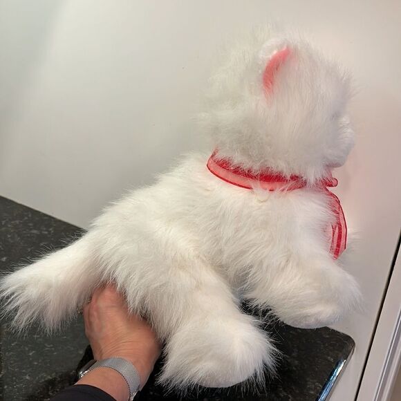 Animal Express Plush Cat Hand Puppet White Kitten Stuffed Blue Eyes Pink… - Picture 4 of 6